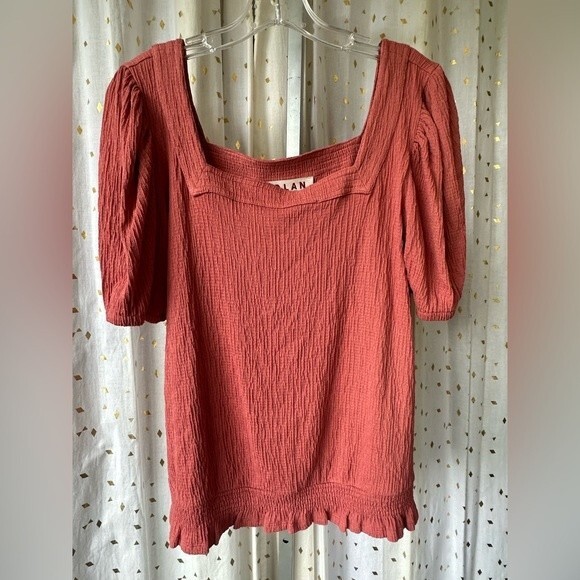 Anthropologie Dolan Vanessa Smocked Peasant Prairie Feminine Minimalist Top M - Picture 3 of 7